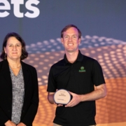 Whitner Chase on stage at the Green Power Leadership Awards on September 2, 2026 accepting the award on behalf of Seneca Environmental Solutions.