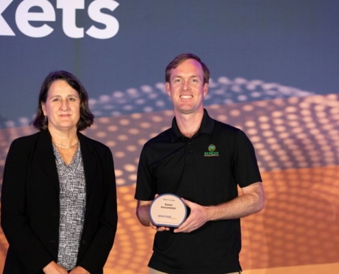 Whitner Chase on stage at the Green Power Leadership Awards on September 2, 2026 accepting the award on behalf of Seneca Environmental Solutions.